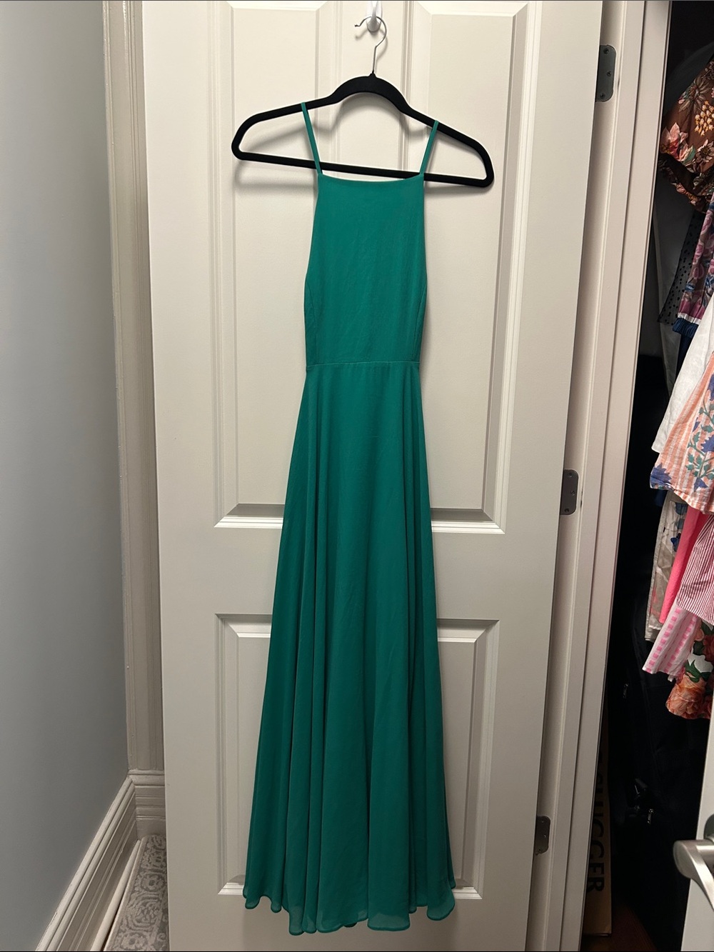 Lulu's Teal Maxi Dress with Spaghetti Straps